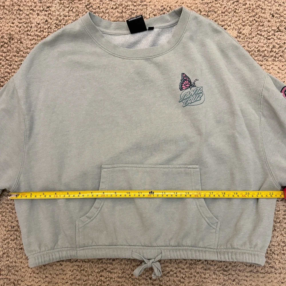 Green Santa Cruz Skateboards Mushroom Graphic Women's Cropped Sweater - Picture 10 of 13